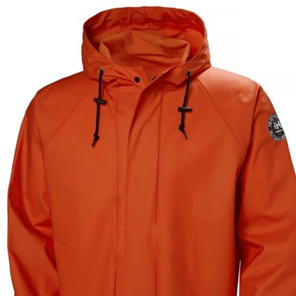 Helly Hansen Men’s work wear Abbotsford Waterproof Jacket, Medium, Orange - NWT - Picture 4 of 7